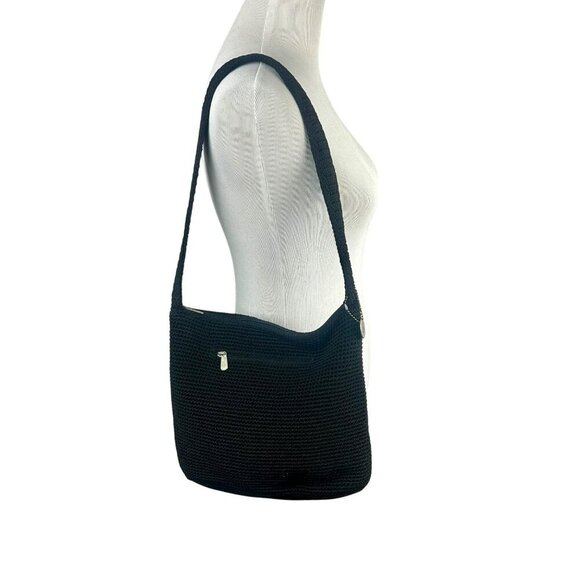 The Sak Woven Shoulder Bag Black Classic Pockets Minimalist Classic Lagenlook - Picture 1 of 12
